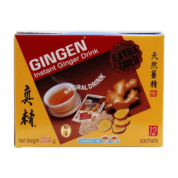Instant Ingwer Tee, Extra Gold, Gingen, 204g (12 Tütchen)