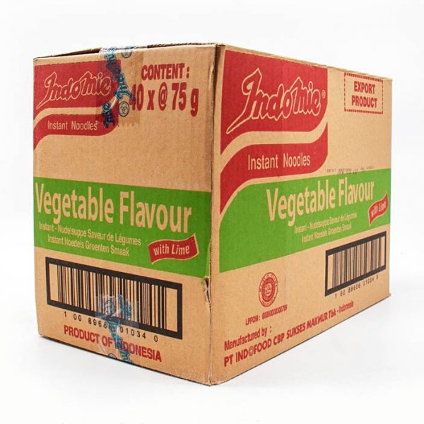 KARTON Instant Nudelsuppe Vegetable Flavour, Indomie, 40pkg x 75g