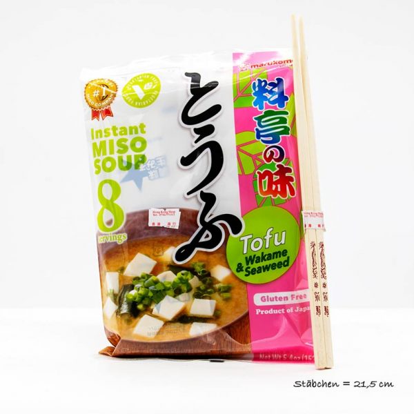 Vegetarische Instant-Miso-Suppe mit Tofu und Wakame-Meeresalgen, Marukome, 152g
